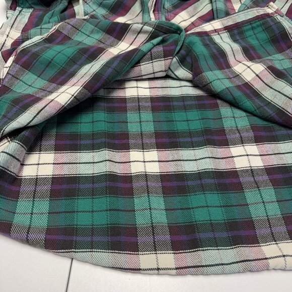 Vintage Field & Stream Plaid Flannel Purple & Green Button Shirt Size XL - Picture 14 of 16